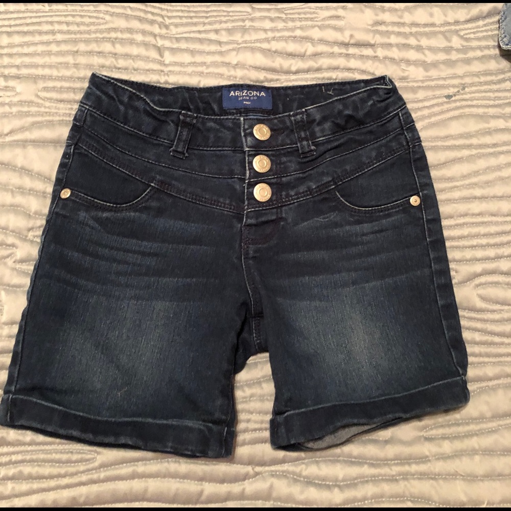 Arizona cuffed buttoned mid denim shorts